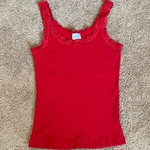 Chico’s size 1 red lace trim tank top